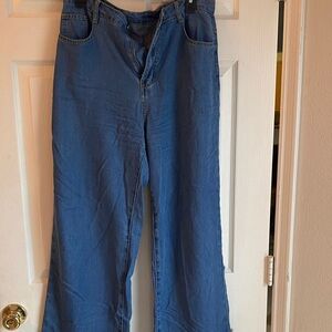 Blue Wide-Leg Jeans